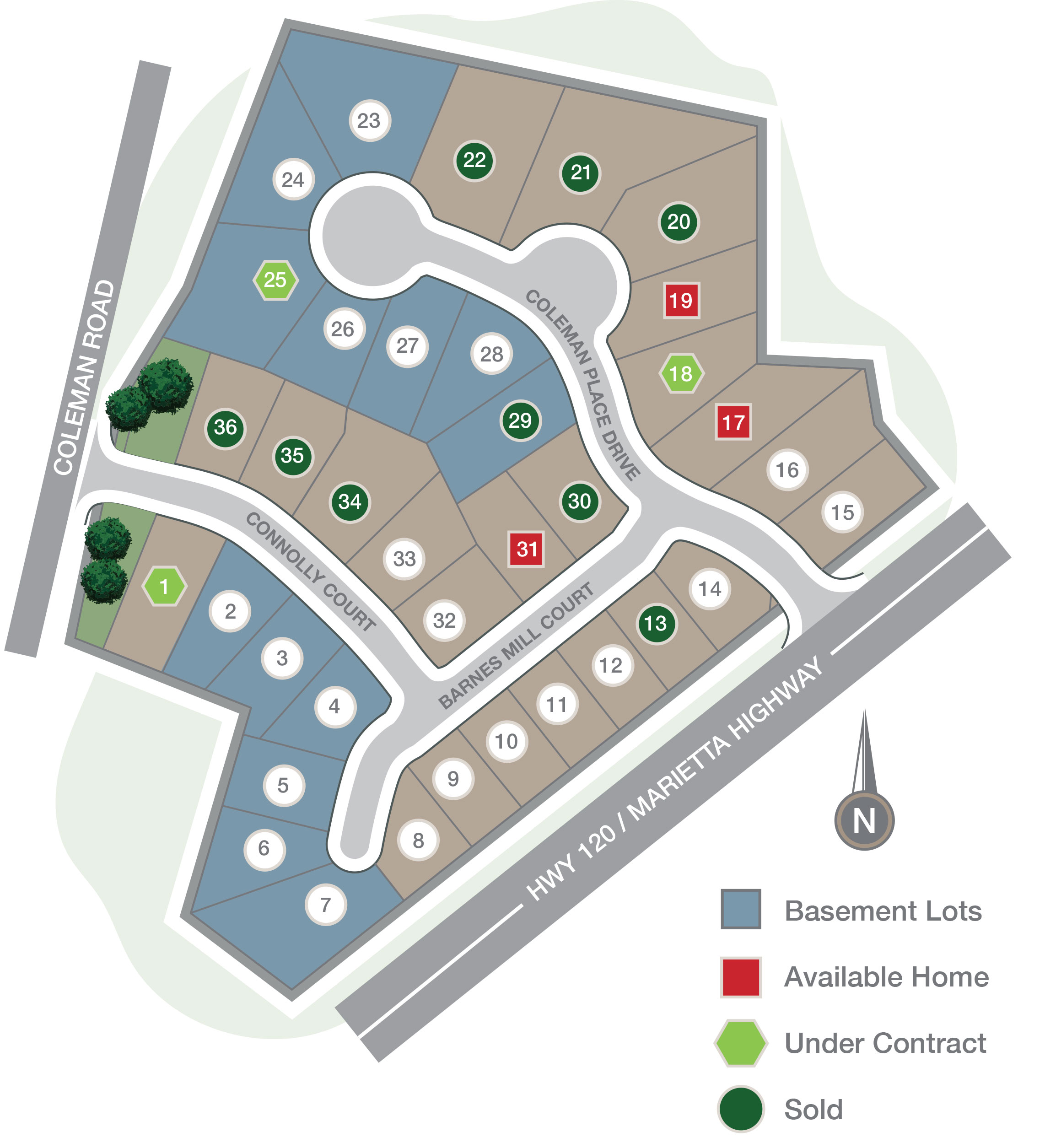 HillandaleSiteplanSOLDS526 New Homes Division